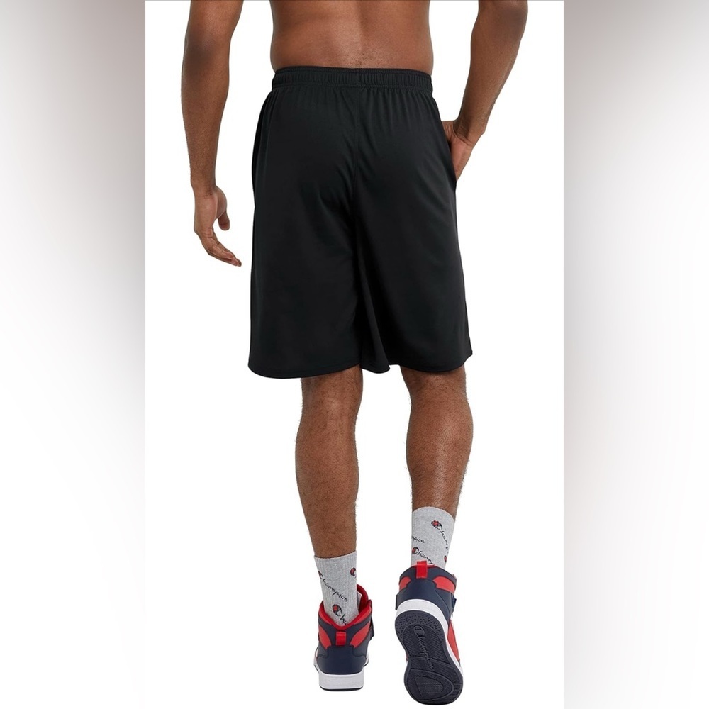 NWT- Champion Men's Sport Shorts, Moisture Wicking SIZE: Medium COLOR: Black - Picture 5 of 10